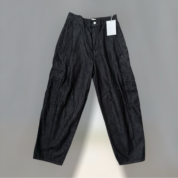 Etica Lewis High Waist Pleated Ankle Cargo Jeans - Picture 5 of 7